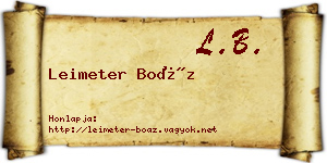 Leimeter Boáz névjegykártya